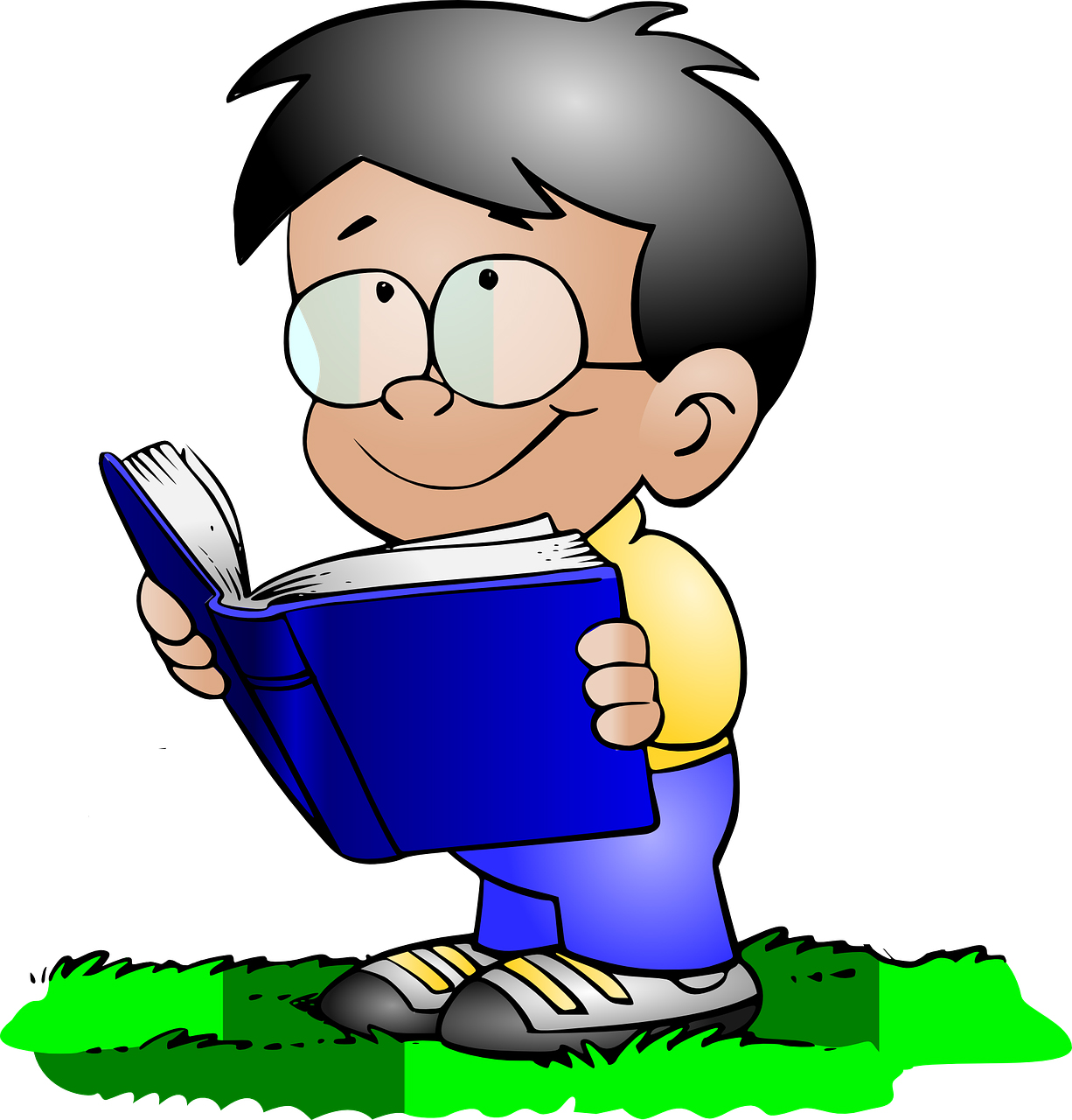 boy reading cartoon